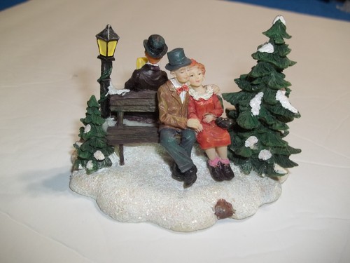 Park bench christmas - bench, village