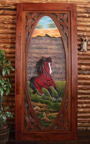 Handmade horse screen - horse, door