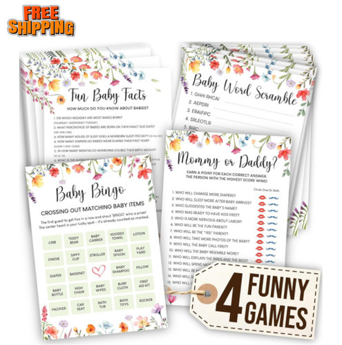Wildflower baby shower games - wildflower,