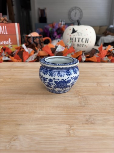 Blue white floral ceramic - floral,