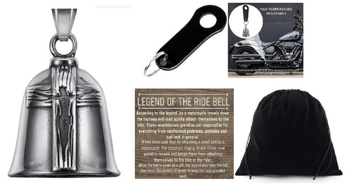 Jesus cross ride bell black - on,