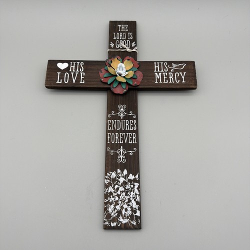 Cross rustic wooden - rustic, w/metal