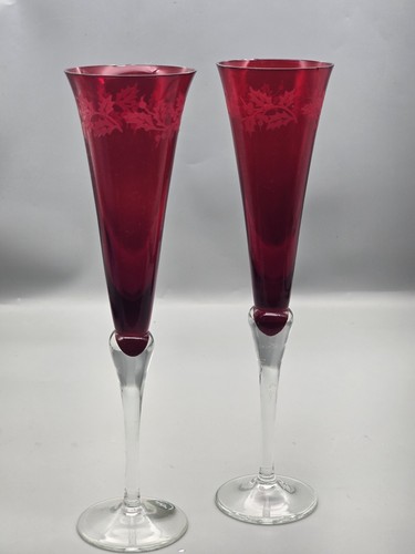 Pair lenox crystal ruby red - lenox,