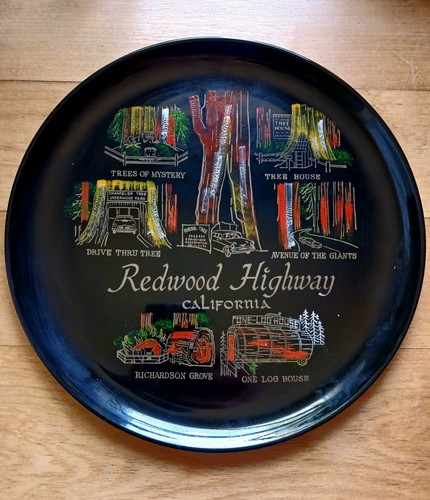 Vintage black lacquer tray - vintage,