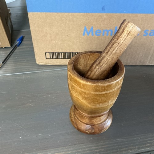 Imusa wooden mortar - mortar, pestle