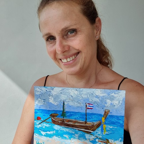 Pleasure boat painting - pleasure,