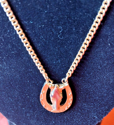 Vtg gold tone equestrian - vtg,