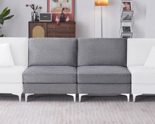 Cream chenille modular - chenille,