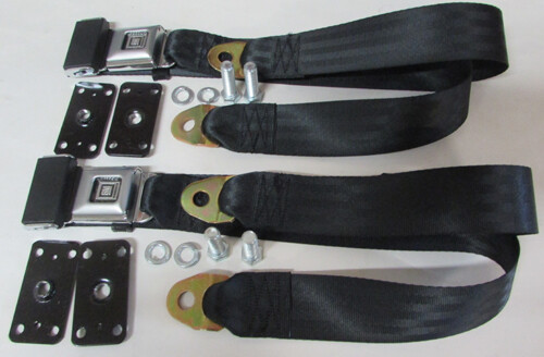 Black seat belt - set, with