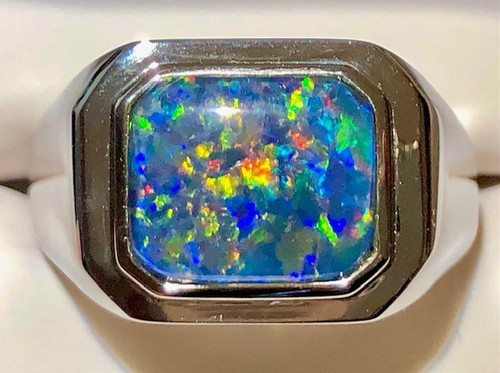 Solid australian opal men - australian,