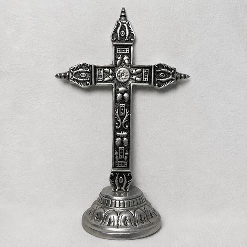 Vintage ornate altar cross - vintage,