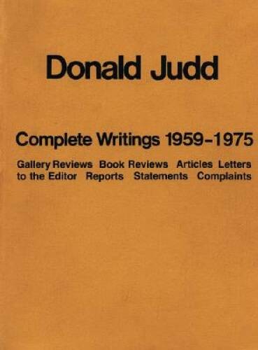 Donald judd the complete - donald,