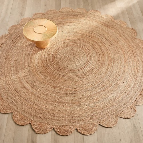 Round rug hand braided - round, 100%