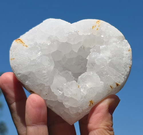 Snow quartz crystal - snow, heart