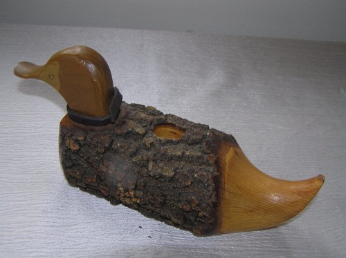 Vintage carved wood bark - carved,