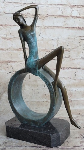 Bronze art nouveau statue - bronze,