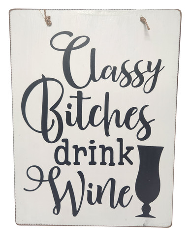 Handmade wooden sign classy - wooden,