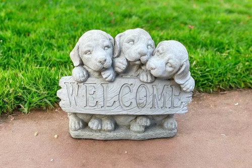 Concrete three puppies garden - three,