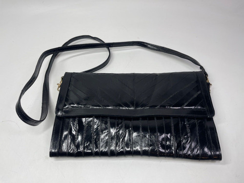 Black genuine eel skin - eel, clutch