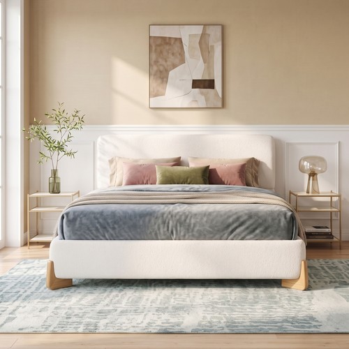 Queen size white boucle - queen,