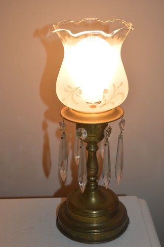 Vtg brass candelabra lamps - 2,