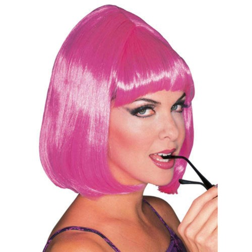 Pink shoulder length bouffant - length,