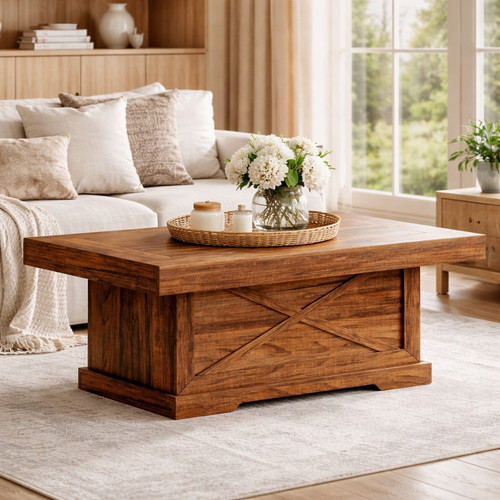 Rustic square coffee table - square,