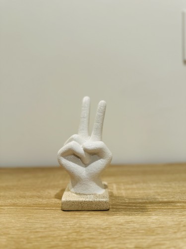 White peace sign hand - sign,