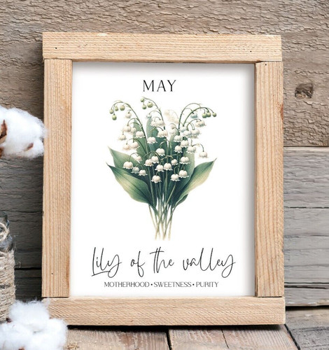 Birth month flower art print - birth,
