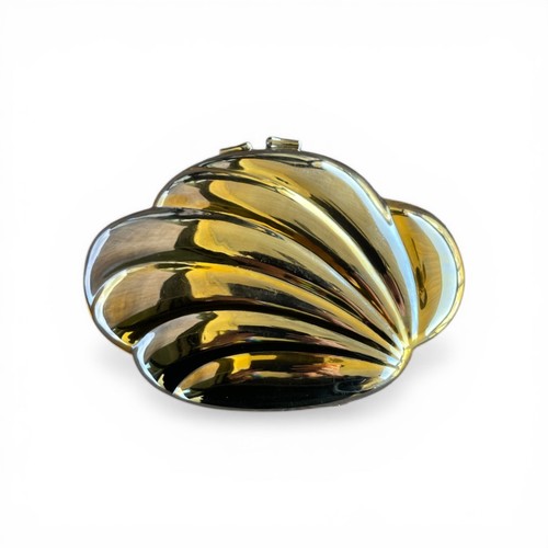 Gold clamshell evening bag - gold,