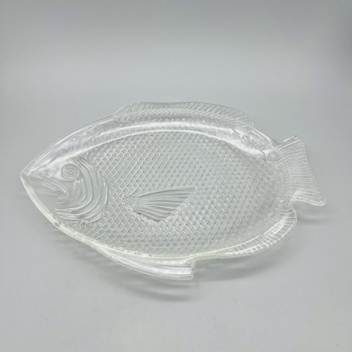 Vintage fish platter clear - platter,