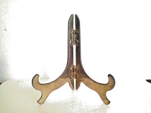 Vintage small brass easel - vintage,