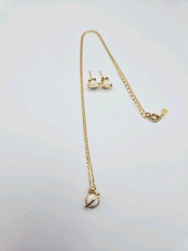 White saturn opal - opal, necklace