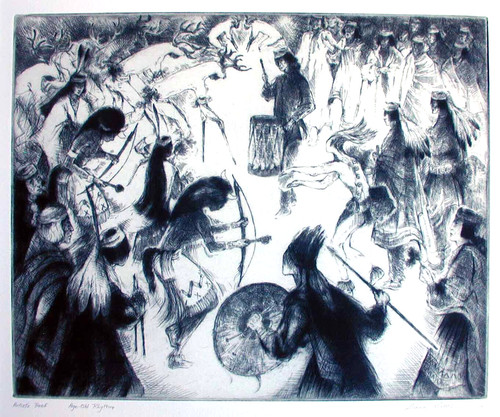Taos new mexico etching - etching, gene