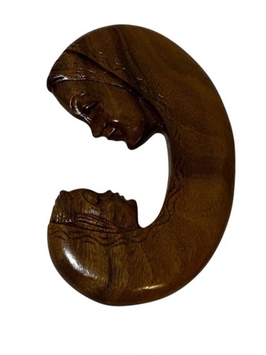 Vtg hand carved wood madonna - carved,