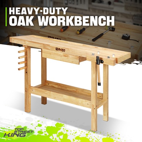 Solid rubber wood workbench - rubber,
