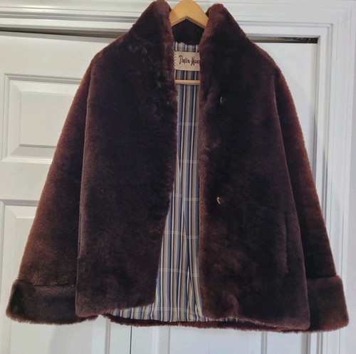 Vintage brown mouton fur - brown,