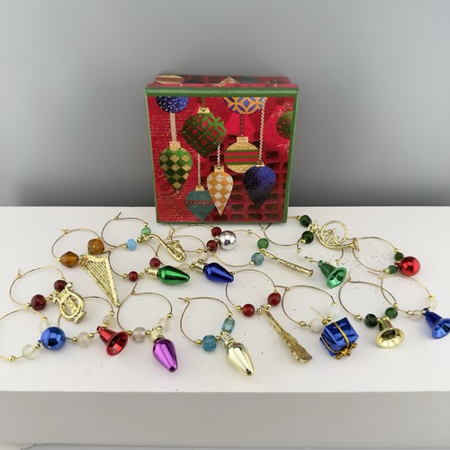 Holiday wine glass - wine, charms