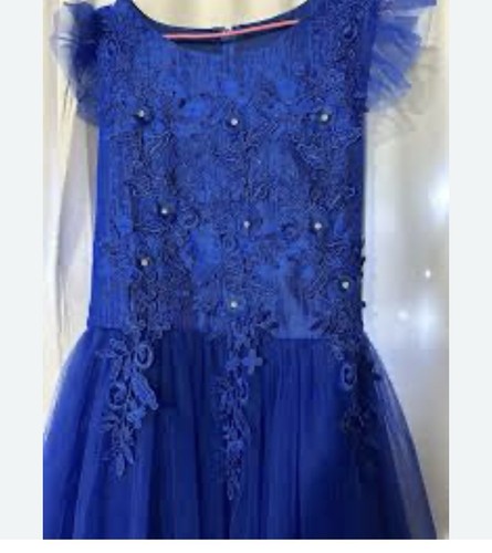 Girls blue lace applique - girls,
