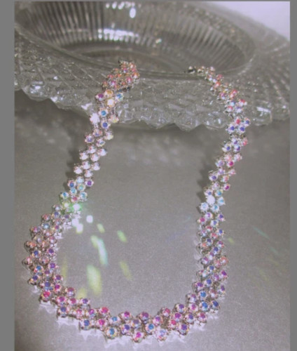Rhinestone necklace choker - rhinestone,