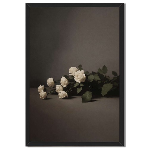 Elegant framed white roses - framed,