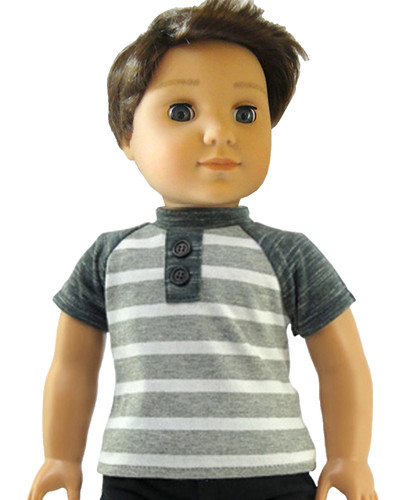 Gray striped shirt - gray, t-shirt
