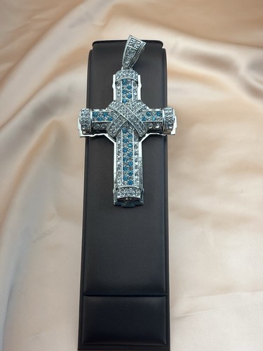 Large cross with - blue, and