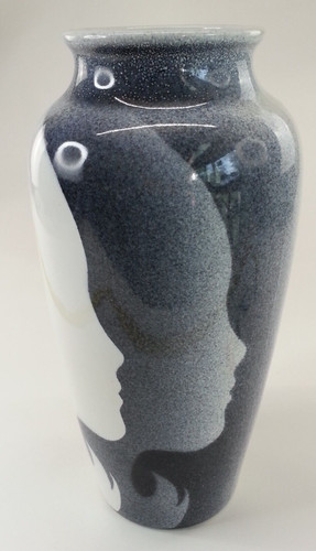 Vintage vase girl silhouette - vintage,