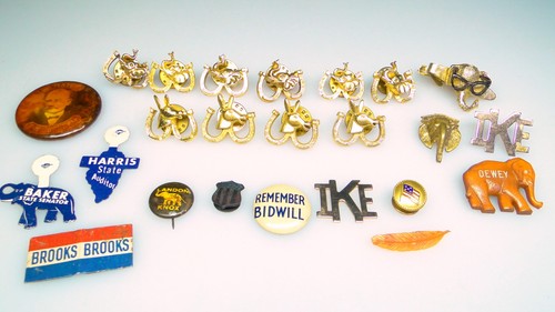 Vintage political pin lot - political,