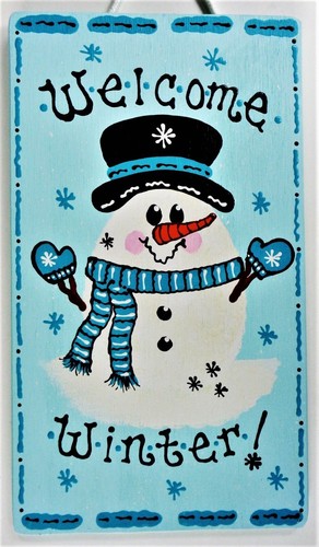 Snowman welcome winter - snowman, sign