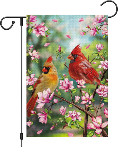 Spring cardinal garden flag - cardinal,