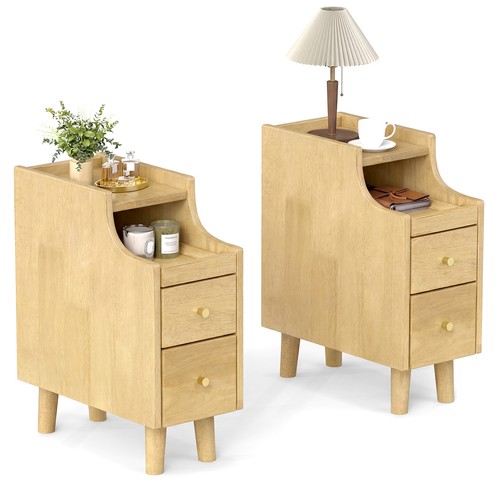 2pcs narrow nightstand solid - narrow,