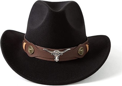 Black western cowboy cowgirl - black,