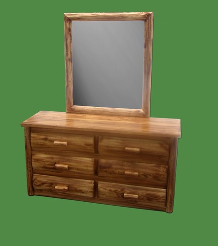 Log dresser with mirror - dresser, ~